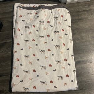 Kyte Farm Toddler Blanket Untreated -platnum Print $$